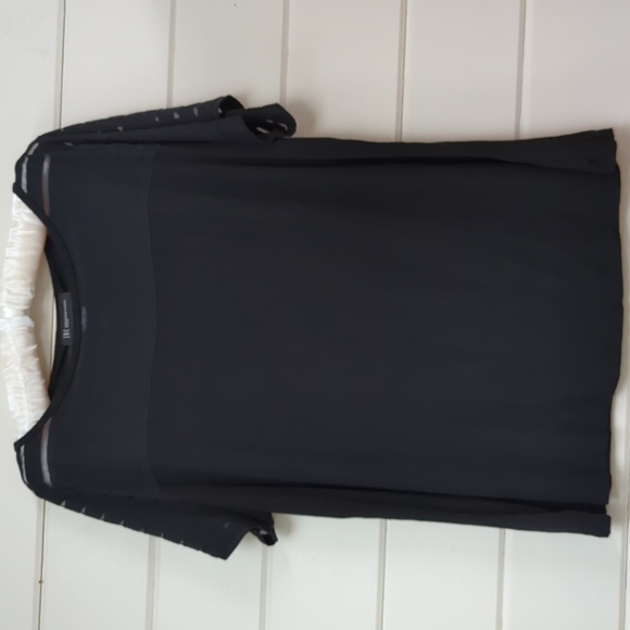 Black t-shirt with sheer top panel , Size 1X - Picture 1 of 5